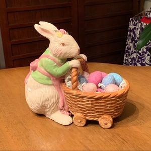 Vintage Ceramic Easter Bunny with Basket